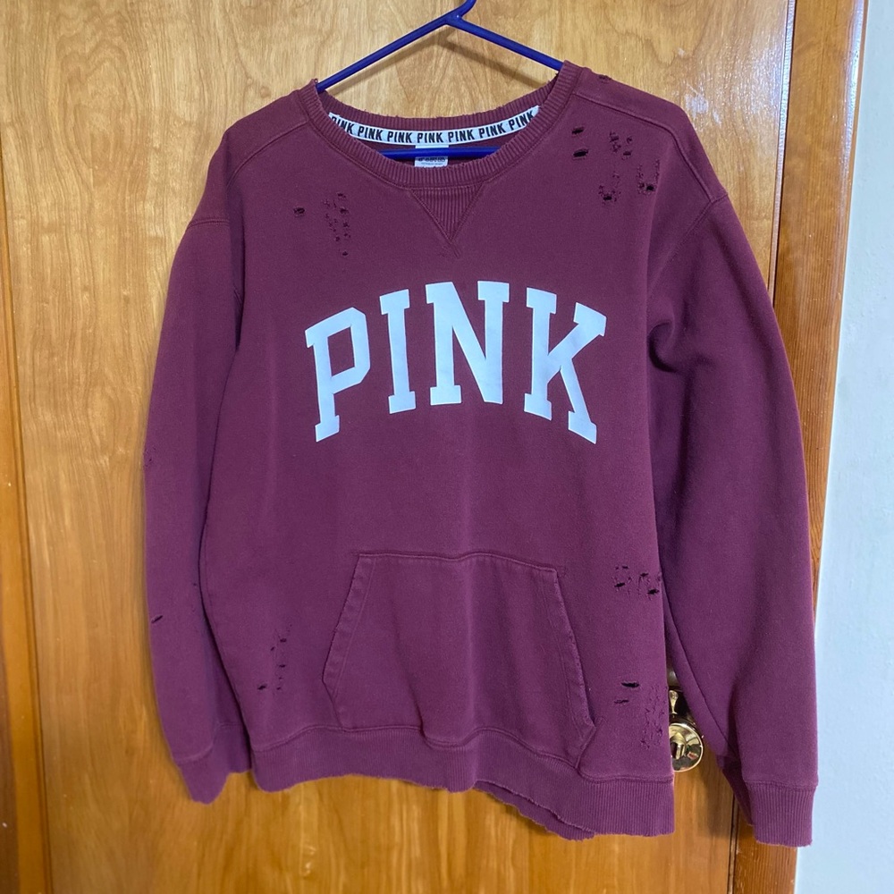 Victoria's Secret PINK Maroon Sweatshirt